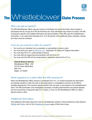 IRS Whistleblower Claim Form 211