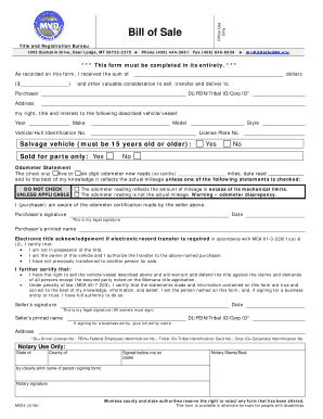 Montana Bill of Sale