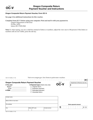 Oregon Composite Return Payment Voucher