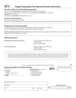 Oregon Corporation Tax Payment Voucher
