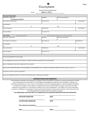 Personal Financial Statement