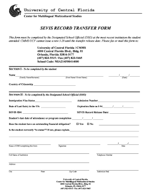 SEVIS Record Transfer Form