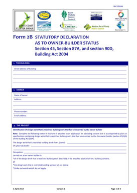 Statutory Declaration for Owner-Builder Status