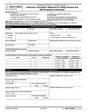 Form 433-A (OIC) Collection Information Statement