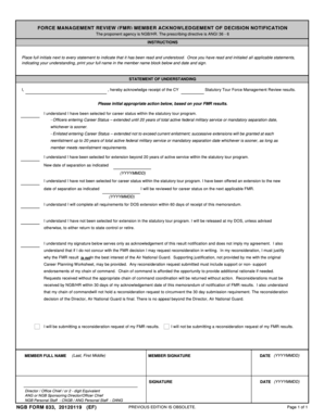 Force Management Review Member Acknowledgement