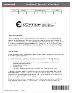 Brokerage Account Application