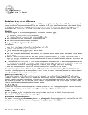 California Installment Agreement Request