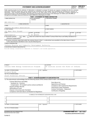 Statement and Acknowledgment Form 1413