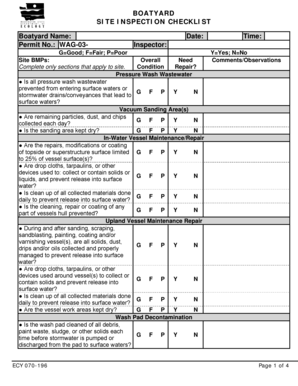 Boatyard Site Inspection Checklist - fortress wa