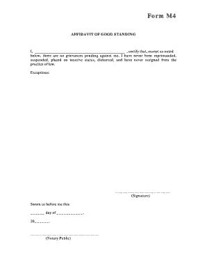 Affidavit of Good Standing