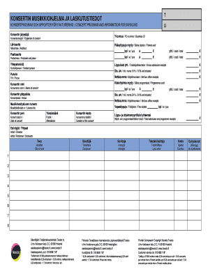 Concert Program and Invoicing Form
