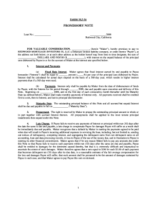 Promissory Note for Loan Agreement