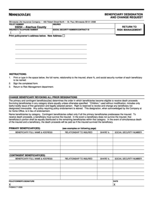 Beneficiary Designation Change Request