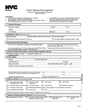 New York Electrical Permit Application