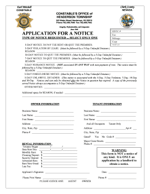 Nevada Notice to Quit or Pay Rent