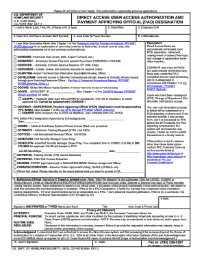 USCG Direct Access User Authorization Form