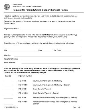 Illinois Paternity and Child Support Forms Request