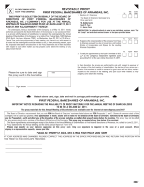 First Federal Bancshares Proxy Voting Form