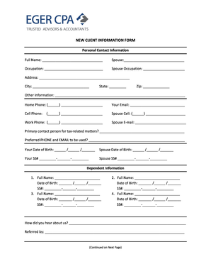 New Client Information Form
