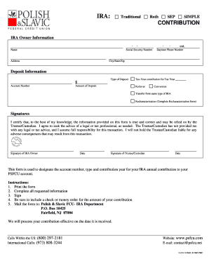 IRA Contribution Form