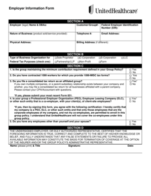Employer Information Form