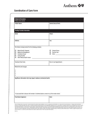 Coordination of Care Form