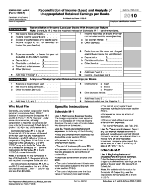 Schedule M-1 and M-2 for Form 1120-F