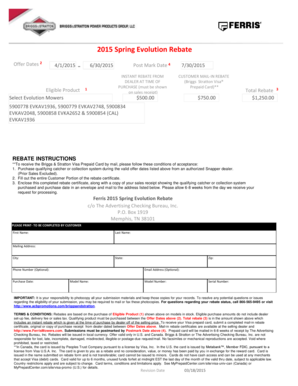 2015 Spring Evolution Rebate Form