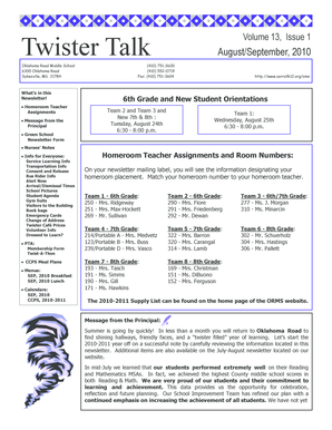 Oklahoma Road Middle School Newsletter