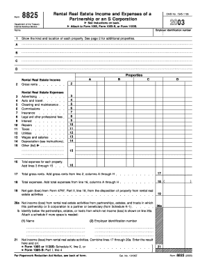 IRS Form 8825 Rental Real Estate Income and Expenses