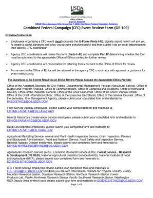 USDA Combined Federal Campaign Event Review Form