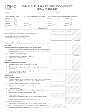Idaho Fuels Tax Refund Worksheet