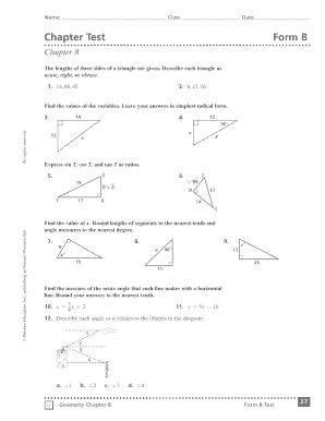 Chapter 8 Geometry Test Form B