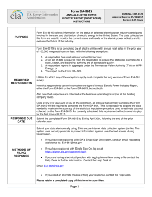 Form EIA-861S Annual Electric Power Industry Report