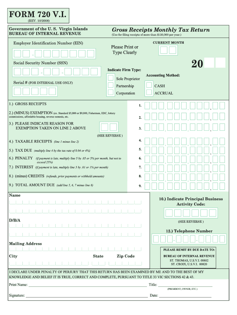 form 720 vi Preview on Page 1.