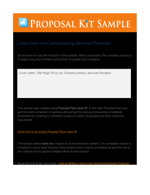 Business proposal sample pdf - landscape proposal template