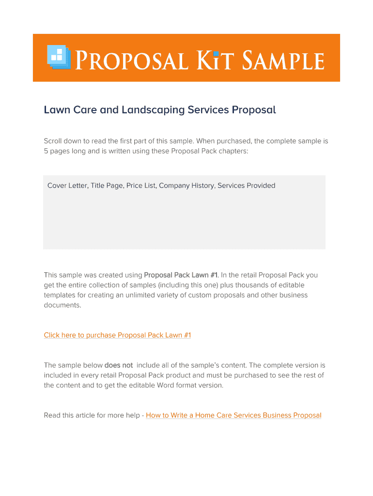 Lawn Care Proposal Template