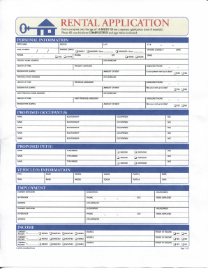Rental Application Form