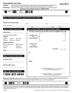 Prescription Fax Form