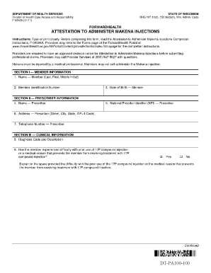 Attestation to Administer Makena Injections