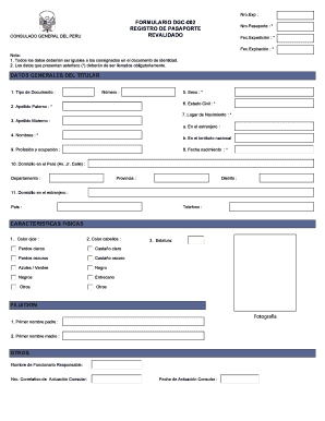 Formulario DGC-002