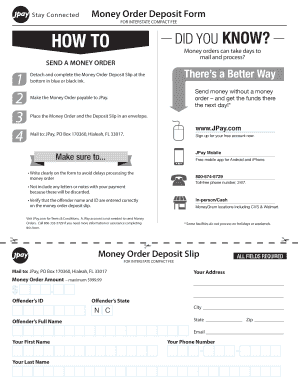 Money Order Deposit Form
