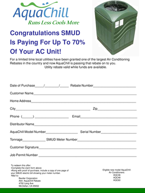 AquaChill AC Unit Rebate Form