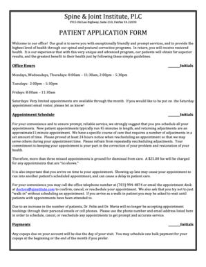 Patient Application Form