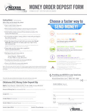 Oklahoma DOC Money Order Deposit Form