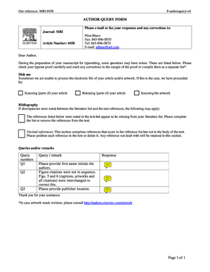 Author Query Form