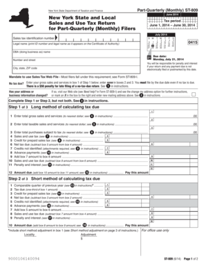 New York State Sales and Use Tax Return