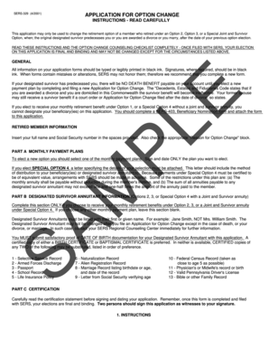 Pennsylvania Retirement Option Change Application