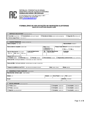 Formulário de Solicitação de Serviços Eleitorais