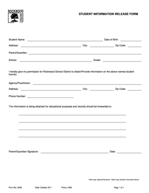 Student Information Release Form
